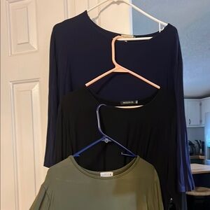 Black and Blue 3/4 Sleeve Blouse